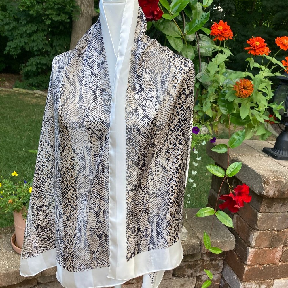 60" X 21" SILK DONCASTER ANIMAL PRINT SCARF
